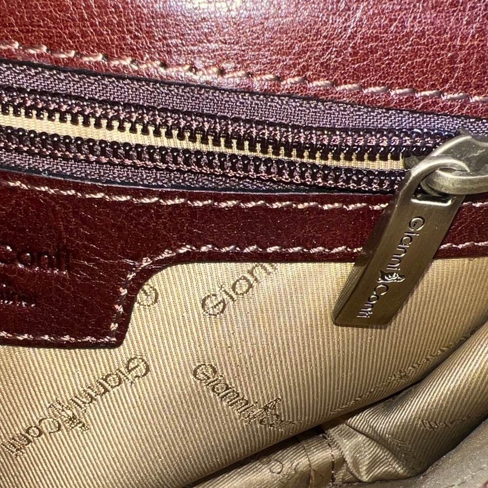 Gianni Conti Brown Leather Crossbody Saddle Bag Classic Chocolate Excellent New - Picture 6 of 16